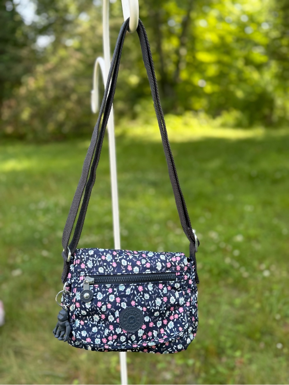 Kipling Sebastian Floral Rush Crossbody Bag Monkey Charm